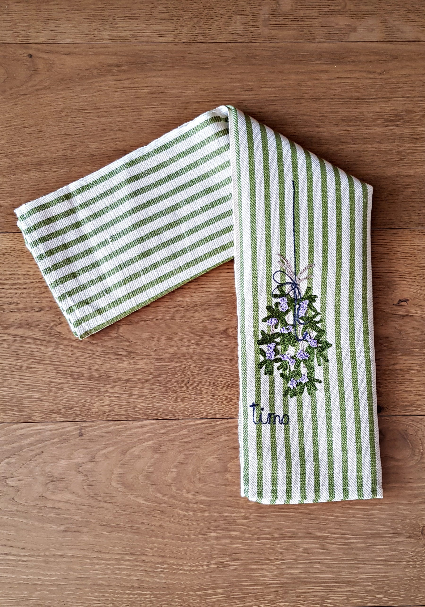 Embroidered Kitchen Towels - Thyme