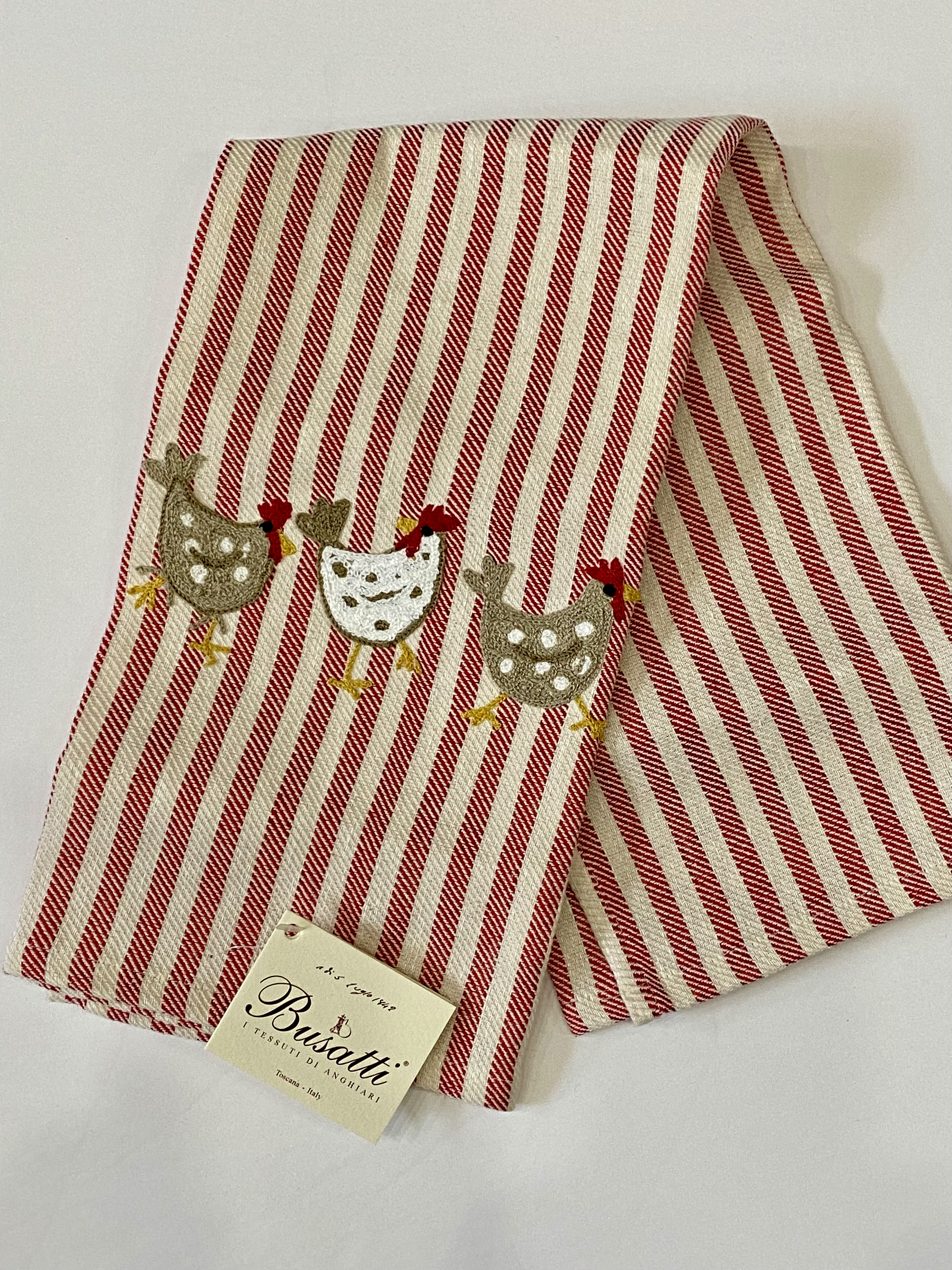 Embroidered Kitchen Towels -Chickens