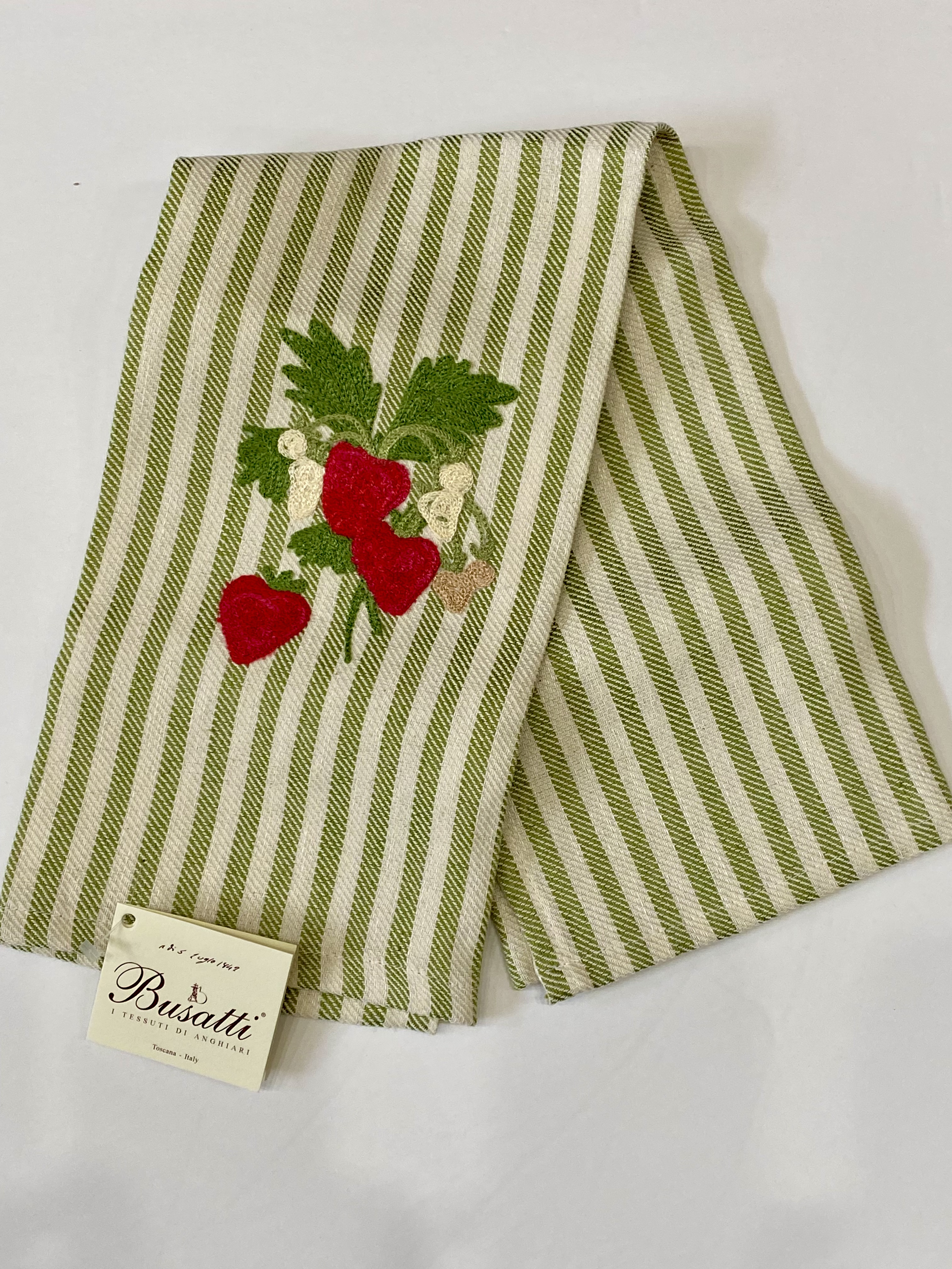 Embroidered Kitchen Towels - Strawberries