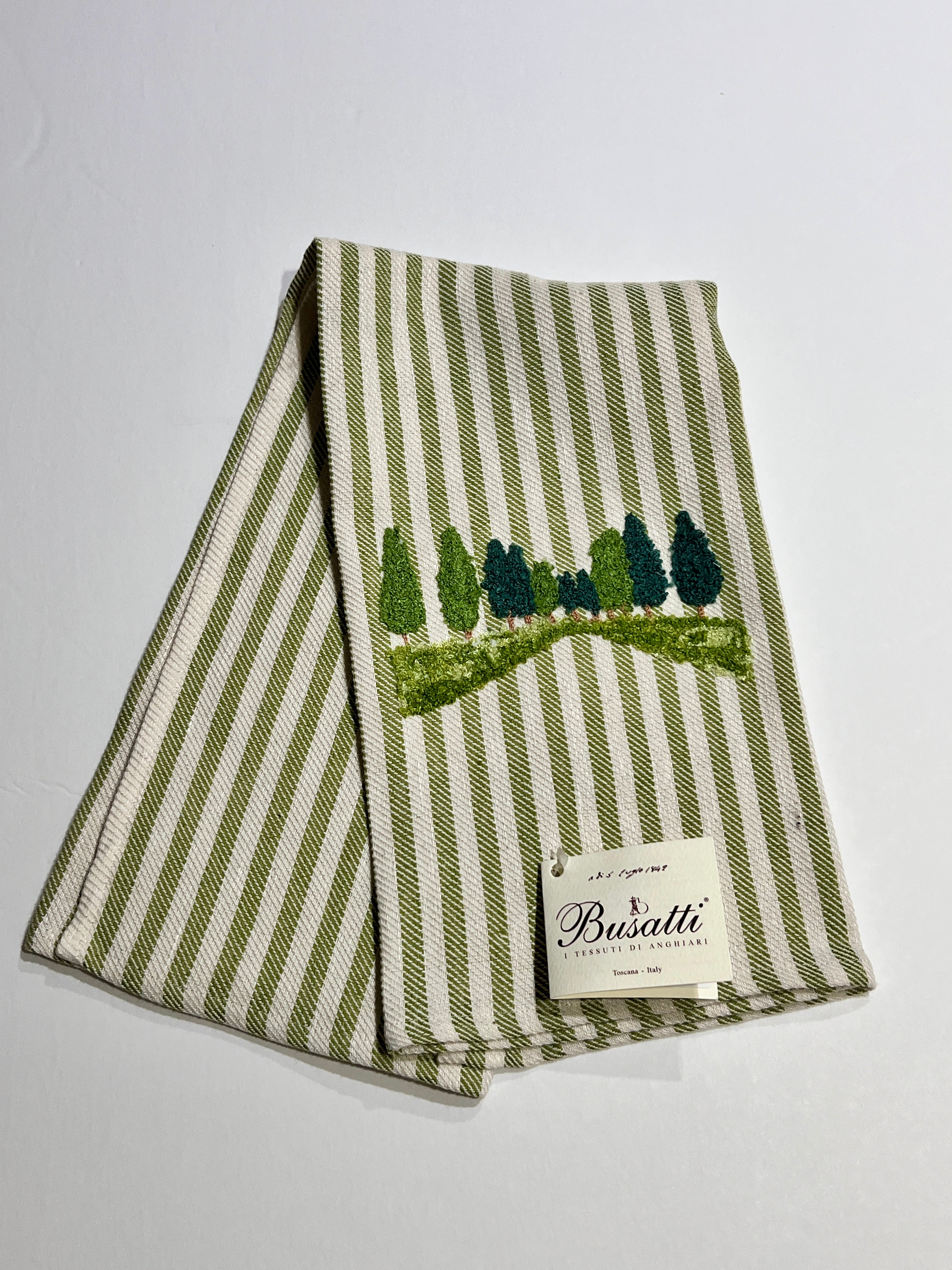 Embroidered Kitchen Towels - Cypress Trees