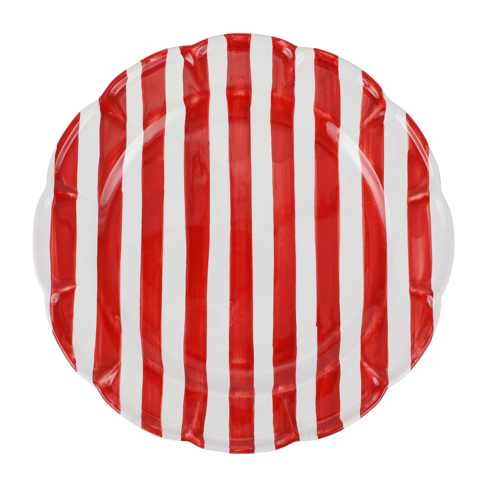 Amalfitana Red Stripe Round Platter
