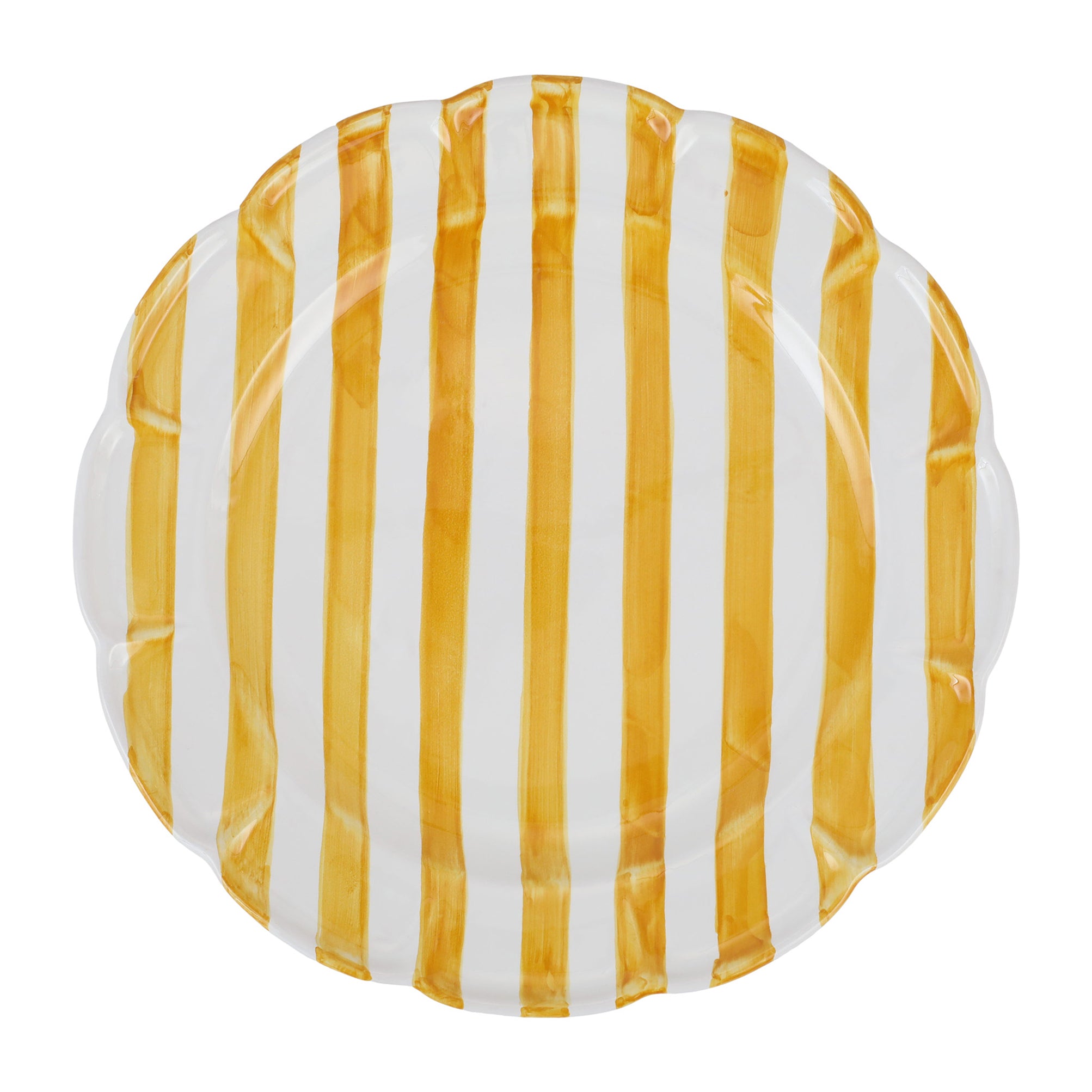 Amalfitana Yellow Stripe Round Platter