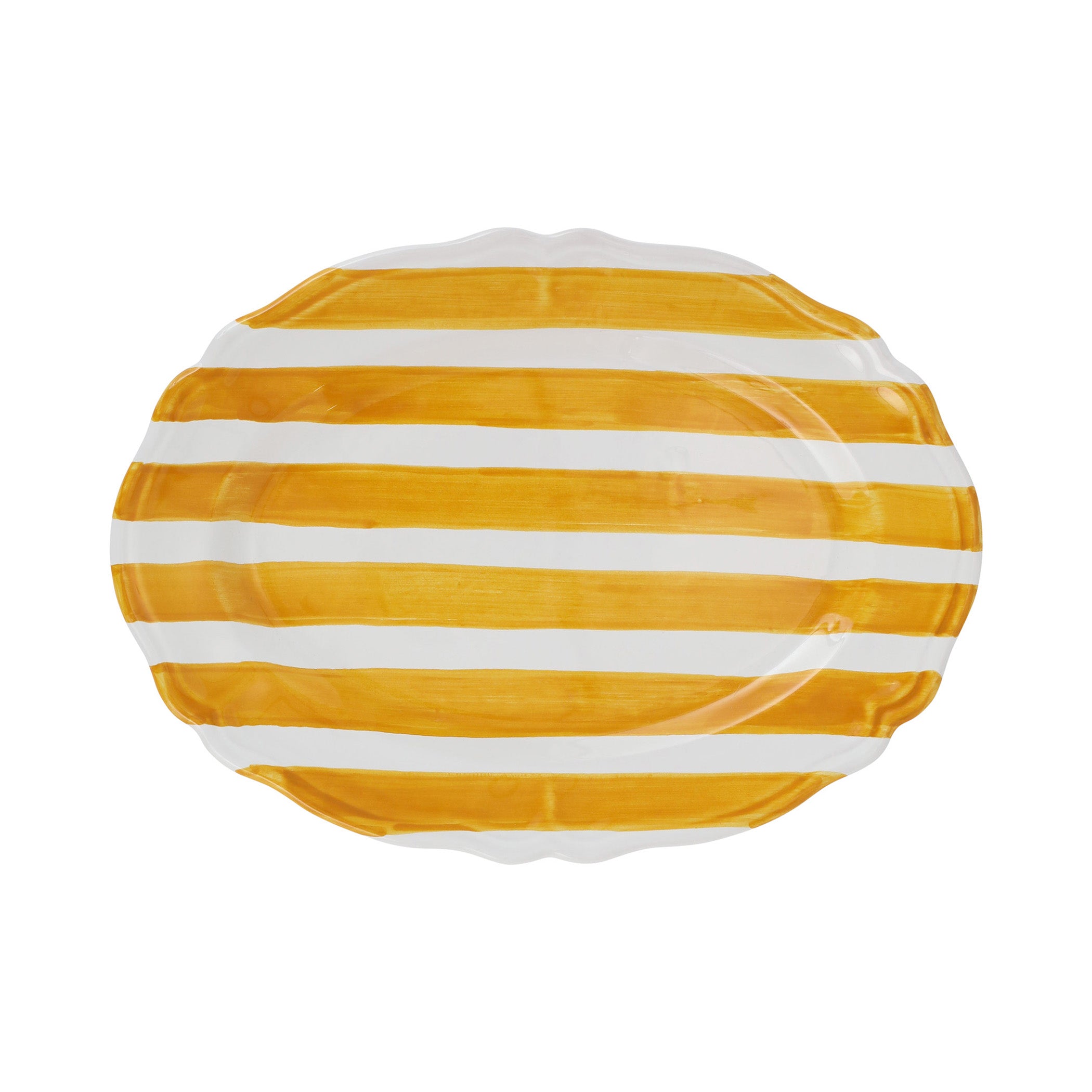 Amalfitana Yellow Stripe Oval Platter