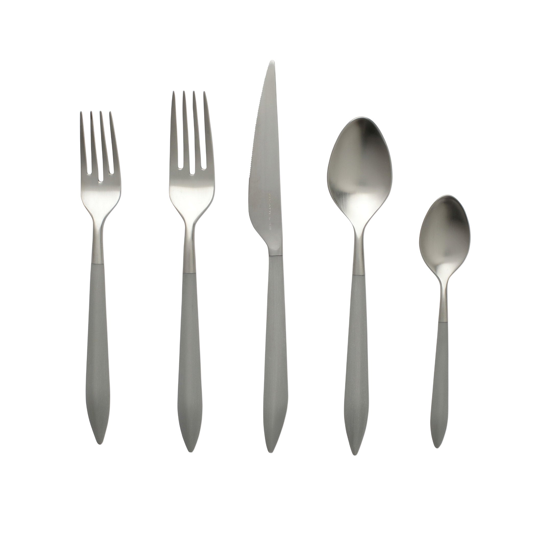 Ares Argento & Light Gray Five-Piece Place Setting