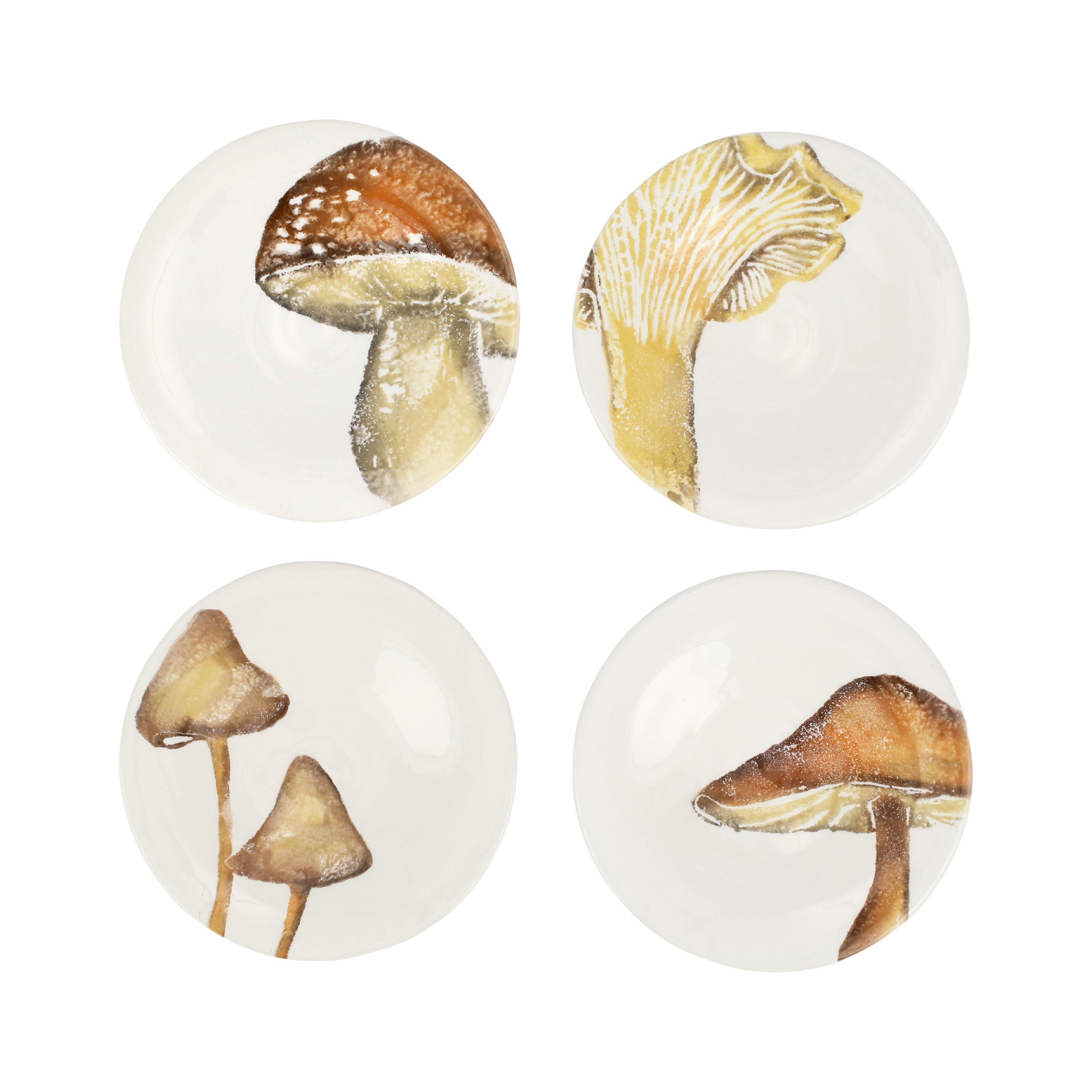 Autunno Assorted Mushroom Canape Plates - Set of 4