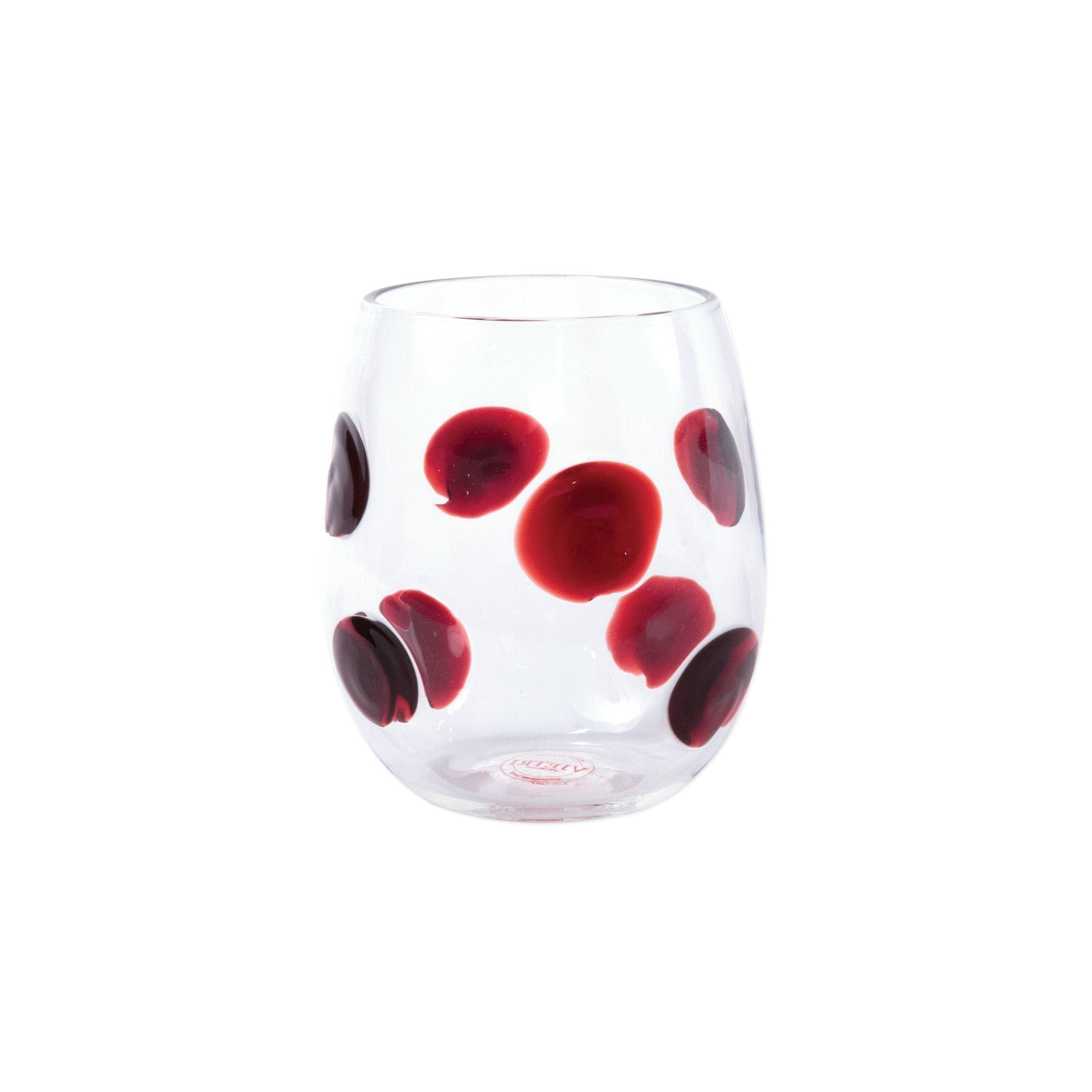 Drop Red Stemless Wine Glass