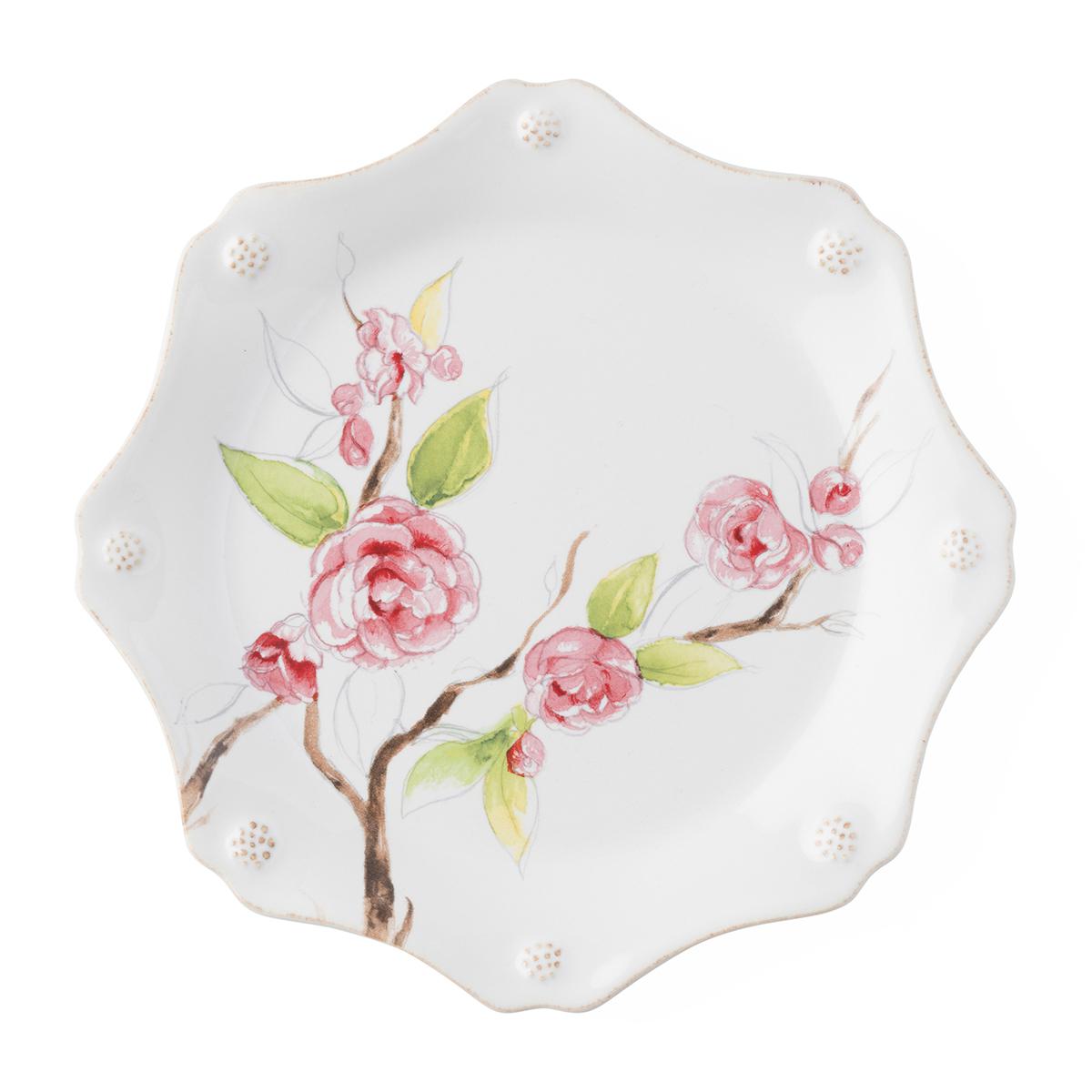 Berry & Thread Floral Sketch Camellia Dessert/Salad Plate