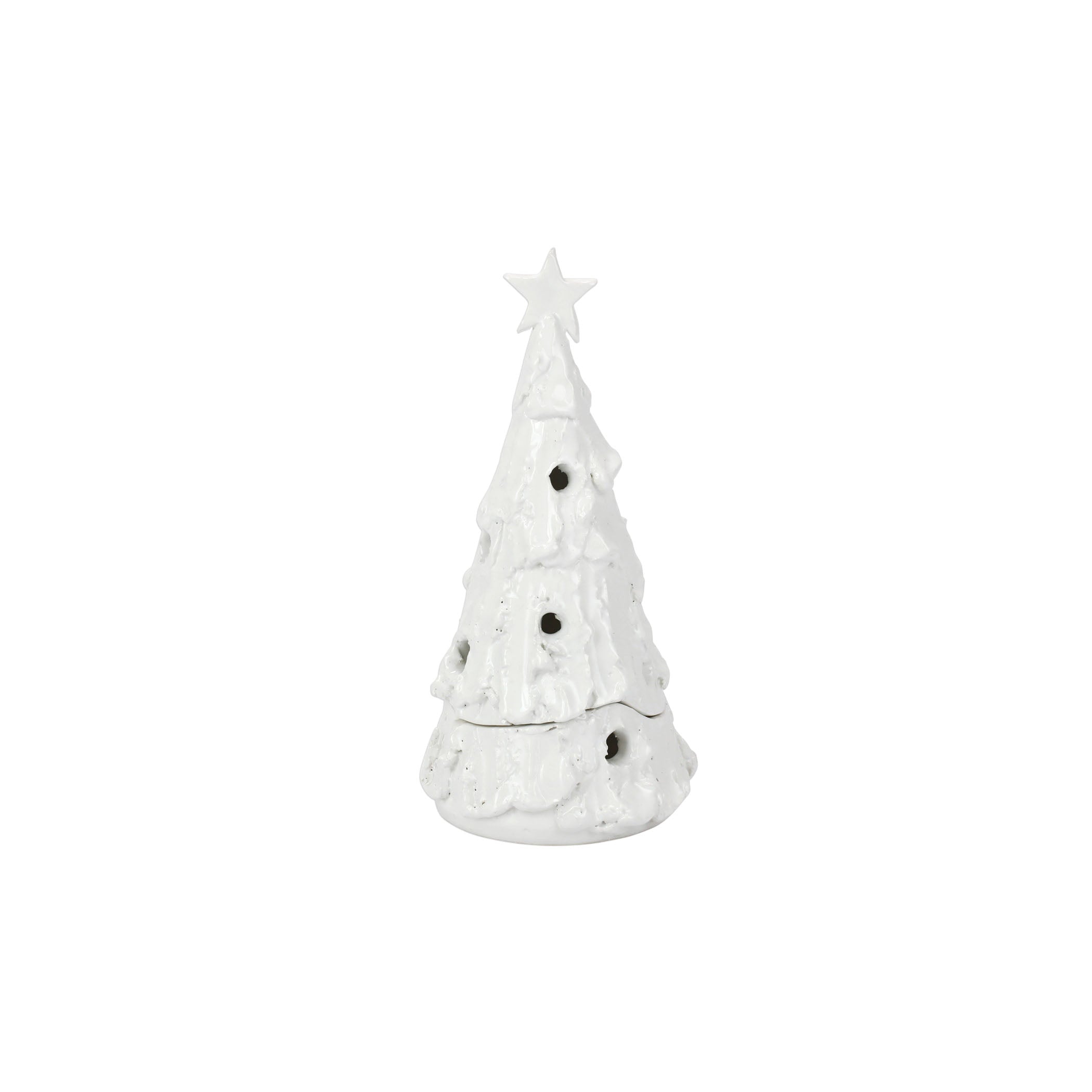 Foresta Bianca Small Flocked Tree with Star