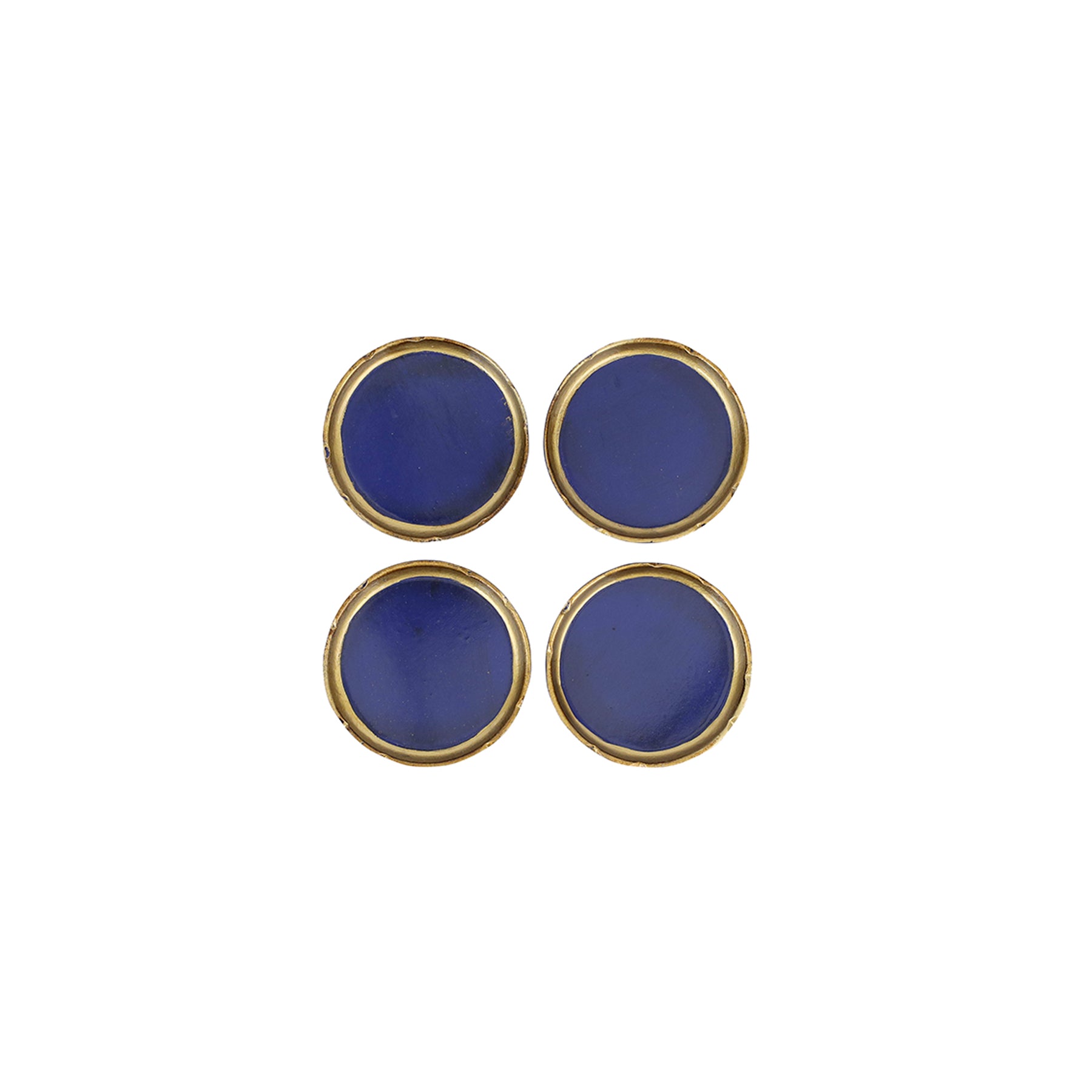 Florentine Wooden Accessories Cobalt & Gold Coasters - Set of 4