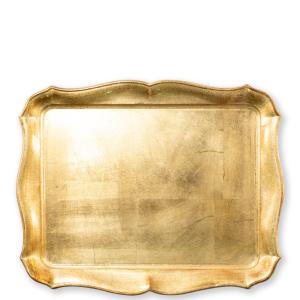 Florentine Wooden Accessories Gold Rectangular Tray