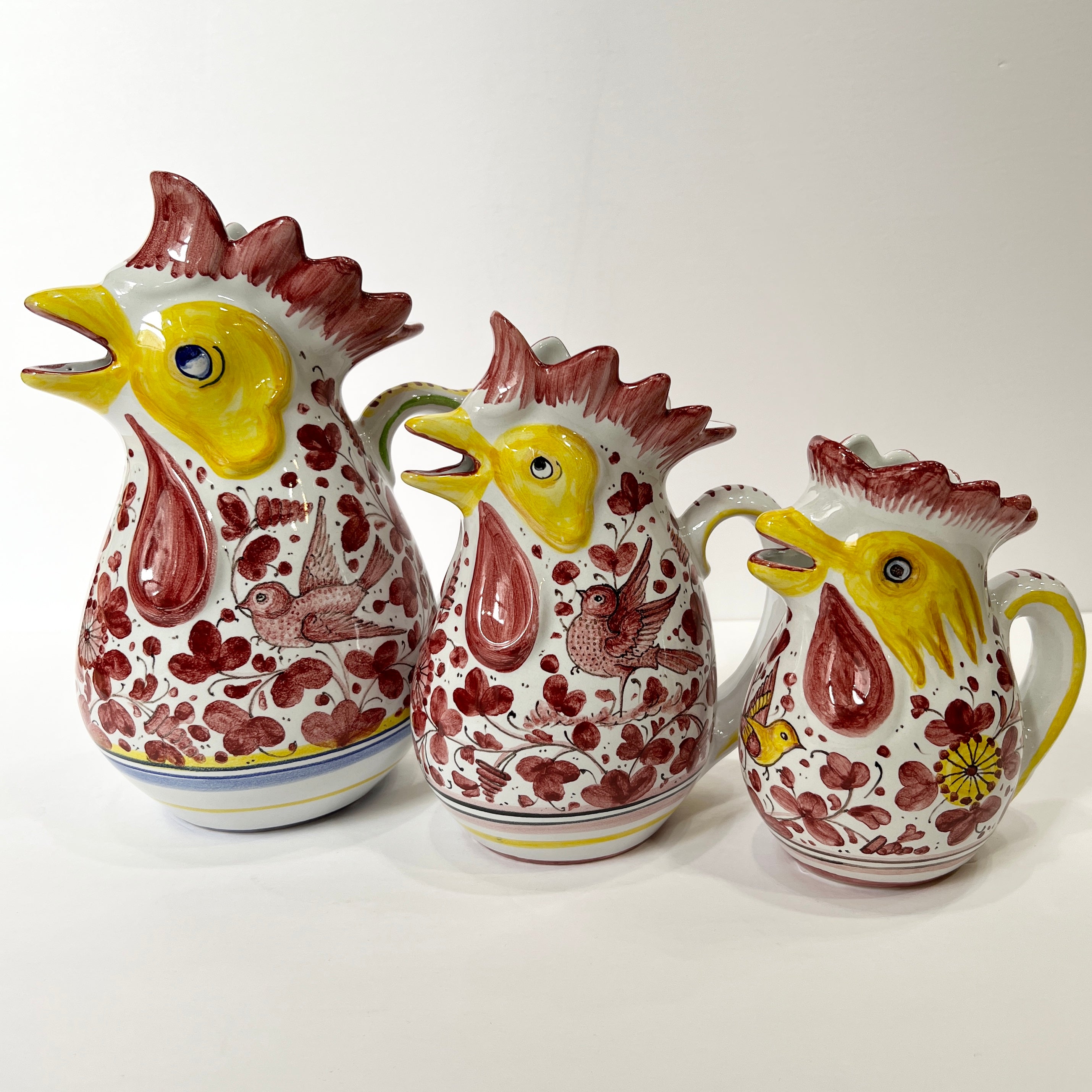 Rooster Pitchers - Italian Ceramics