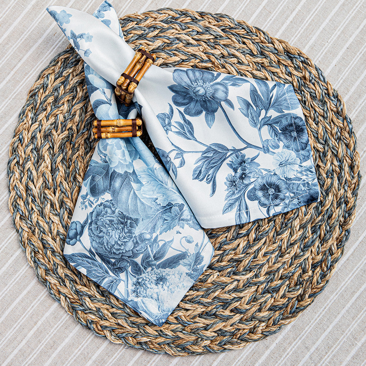 Woven Straw Placemat - Chambray