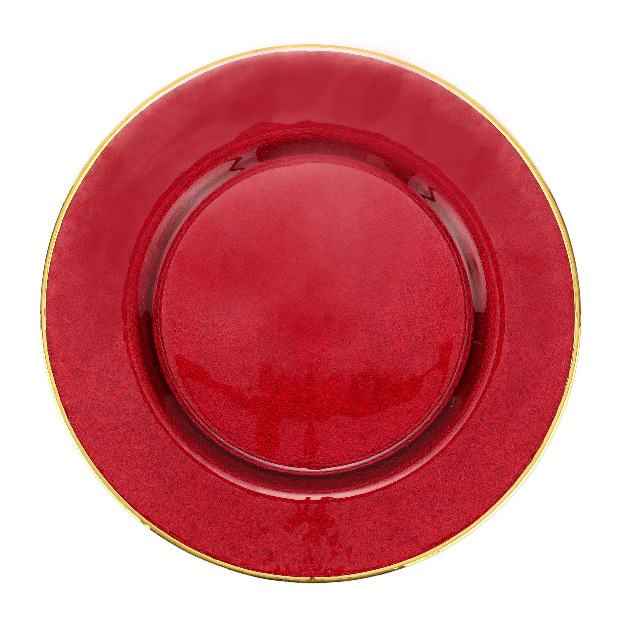 Metallic Glass Ruby Service Plate/Charger