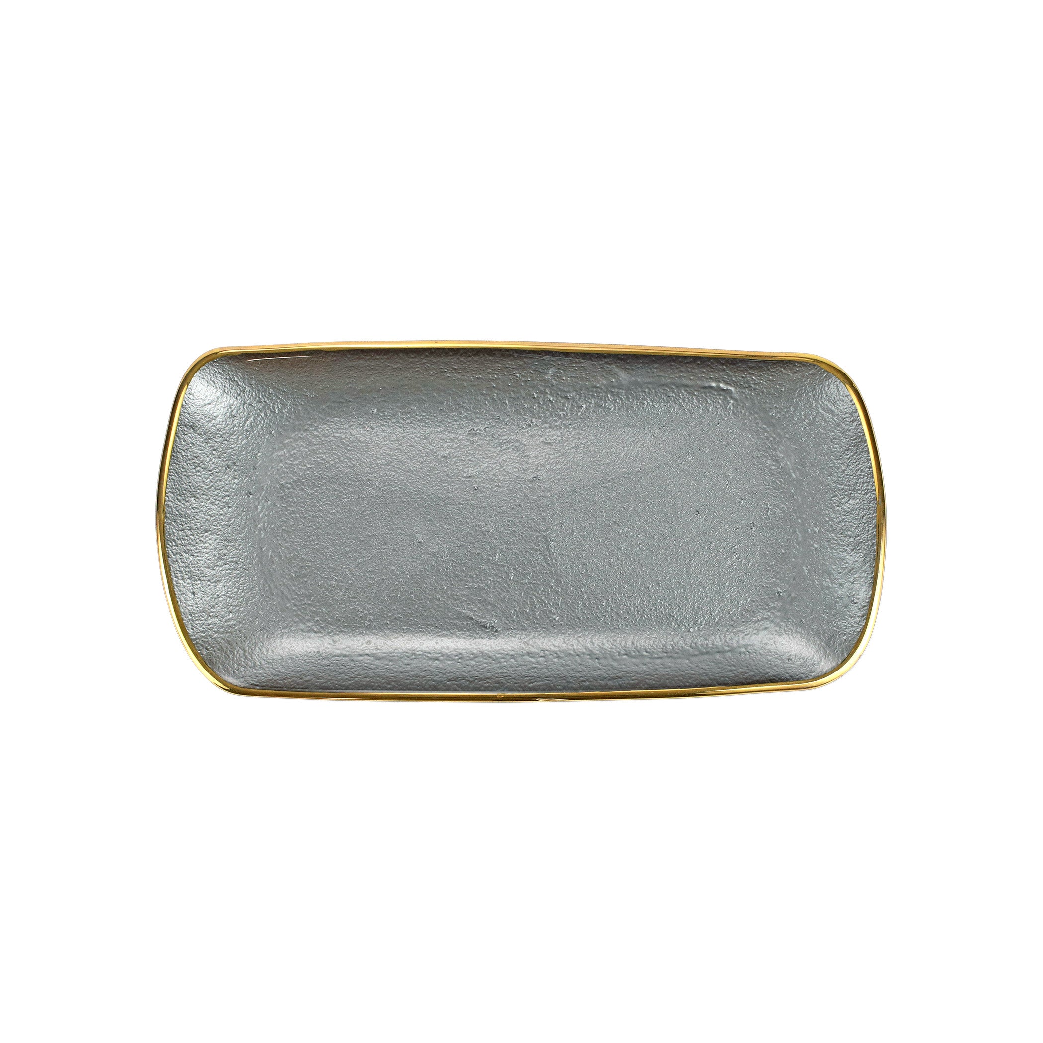 Metallic Glass Slate Rectangular Tray