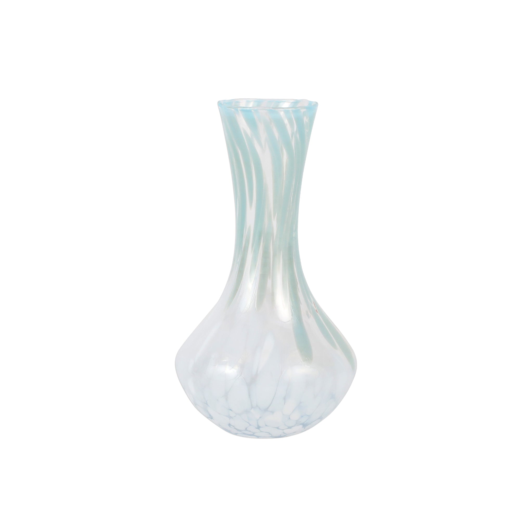 Nuvola Light Blue and White Small Fluted Vase