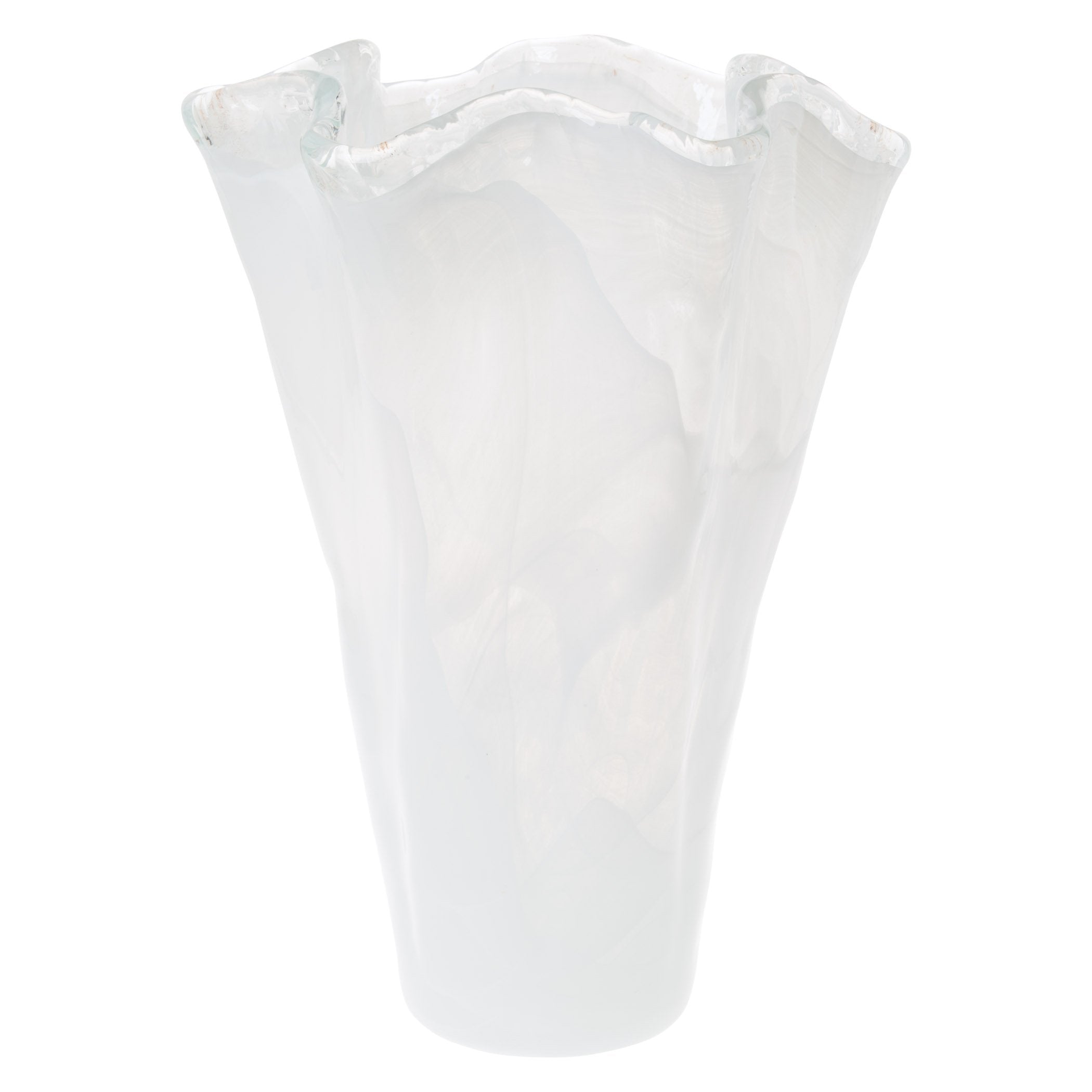 Onda Glass White Large Vase