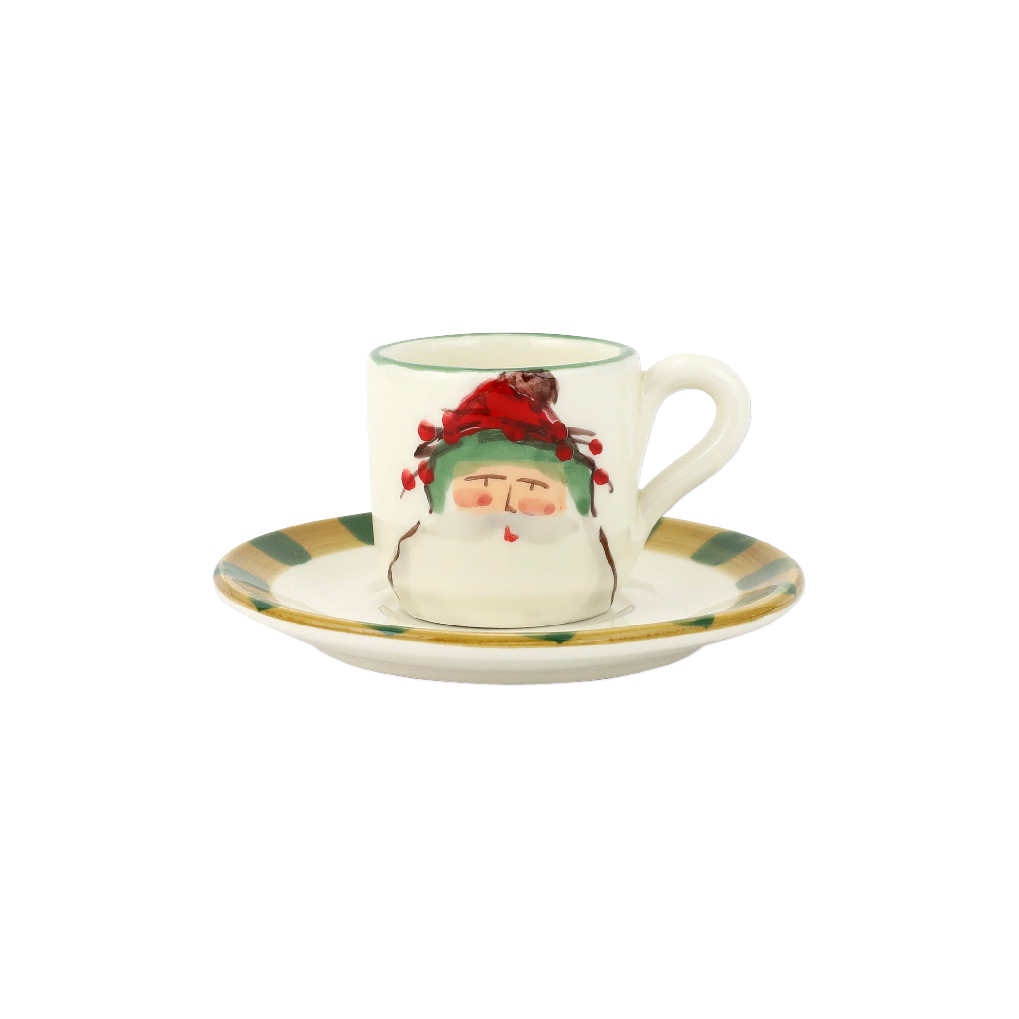 Old St. Nick Espresso Cup & Saucer - Green Hat