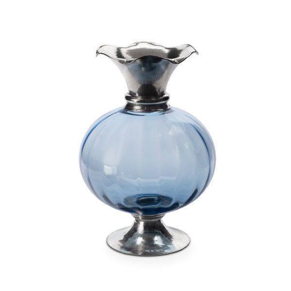 Giovanna Pewter & Blue Crystal Vase