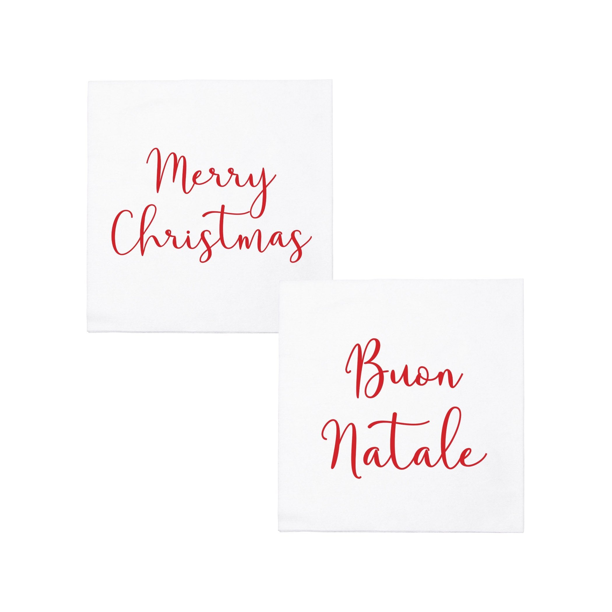 Papersoft Napkins Merry Christmas/Buon Natale Cocktail Napkins (Pack of 20)