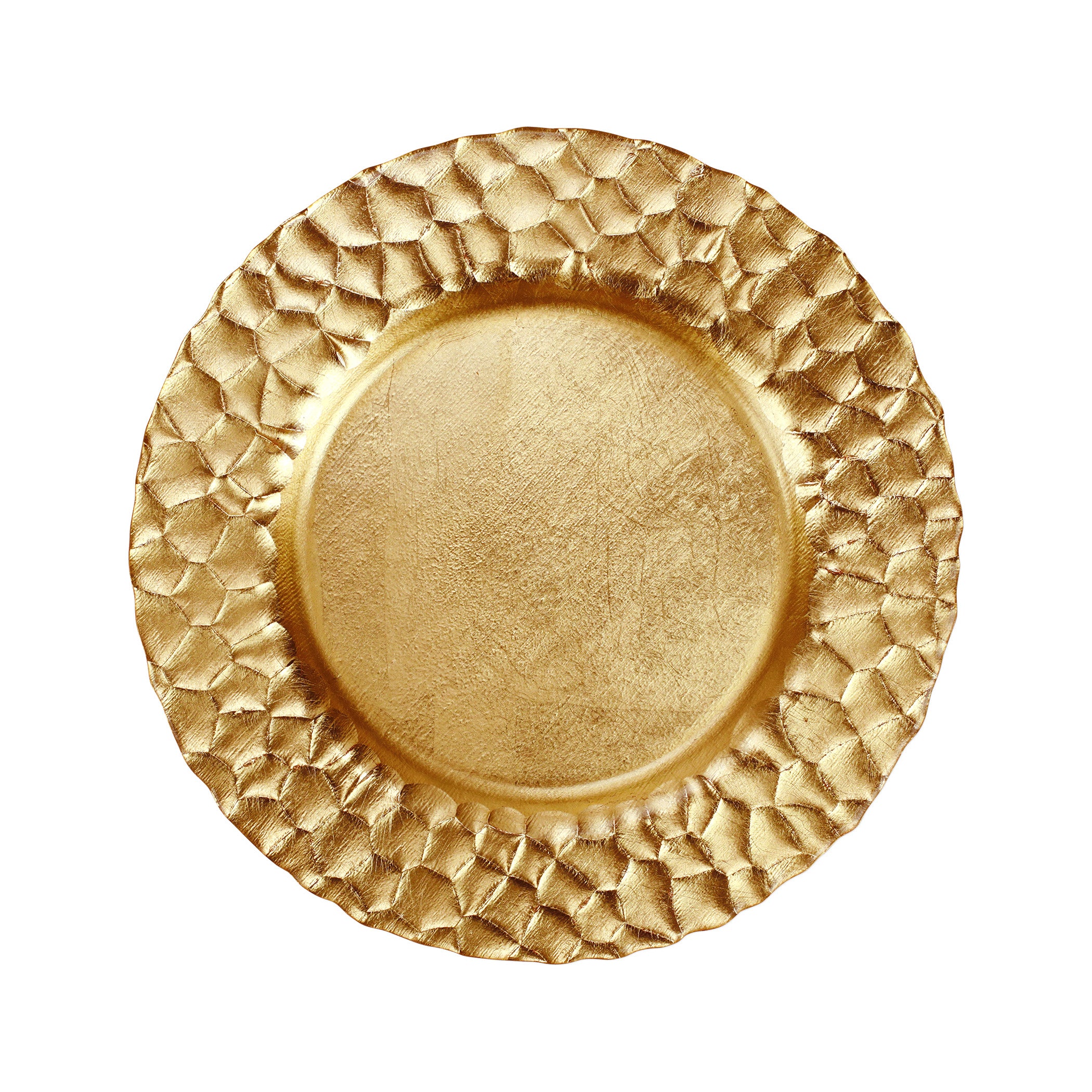 Rufolo Glass Gold Honeycomb Service Plate/Charger