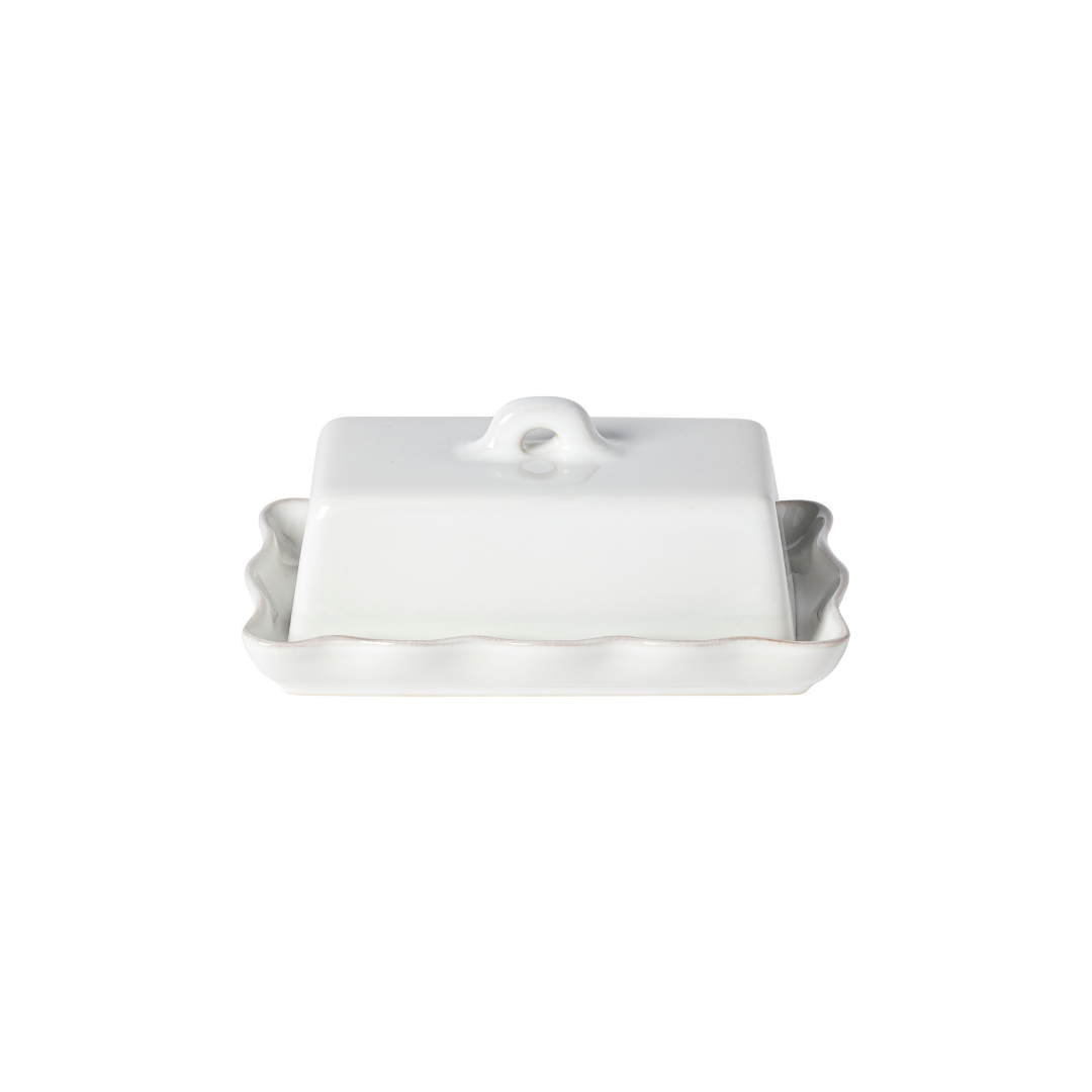 Cook & Host Rect. Butter Dish 8" w/ Lid White