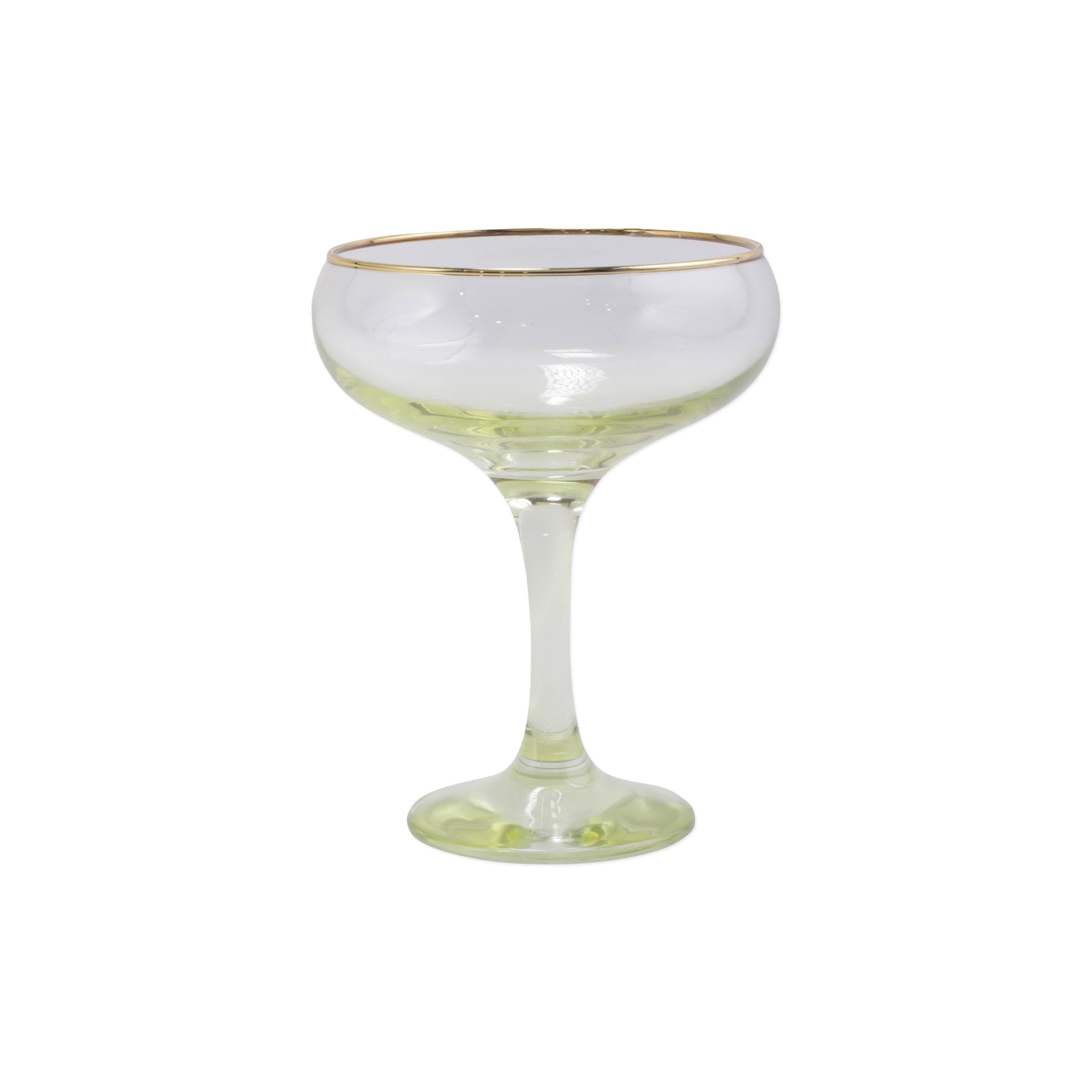 Rainbow Yellow Coupe Champagne Glass