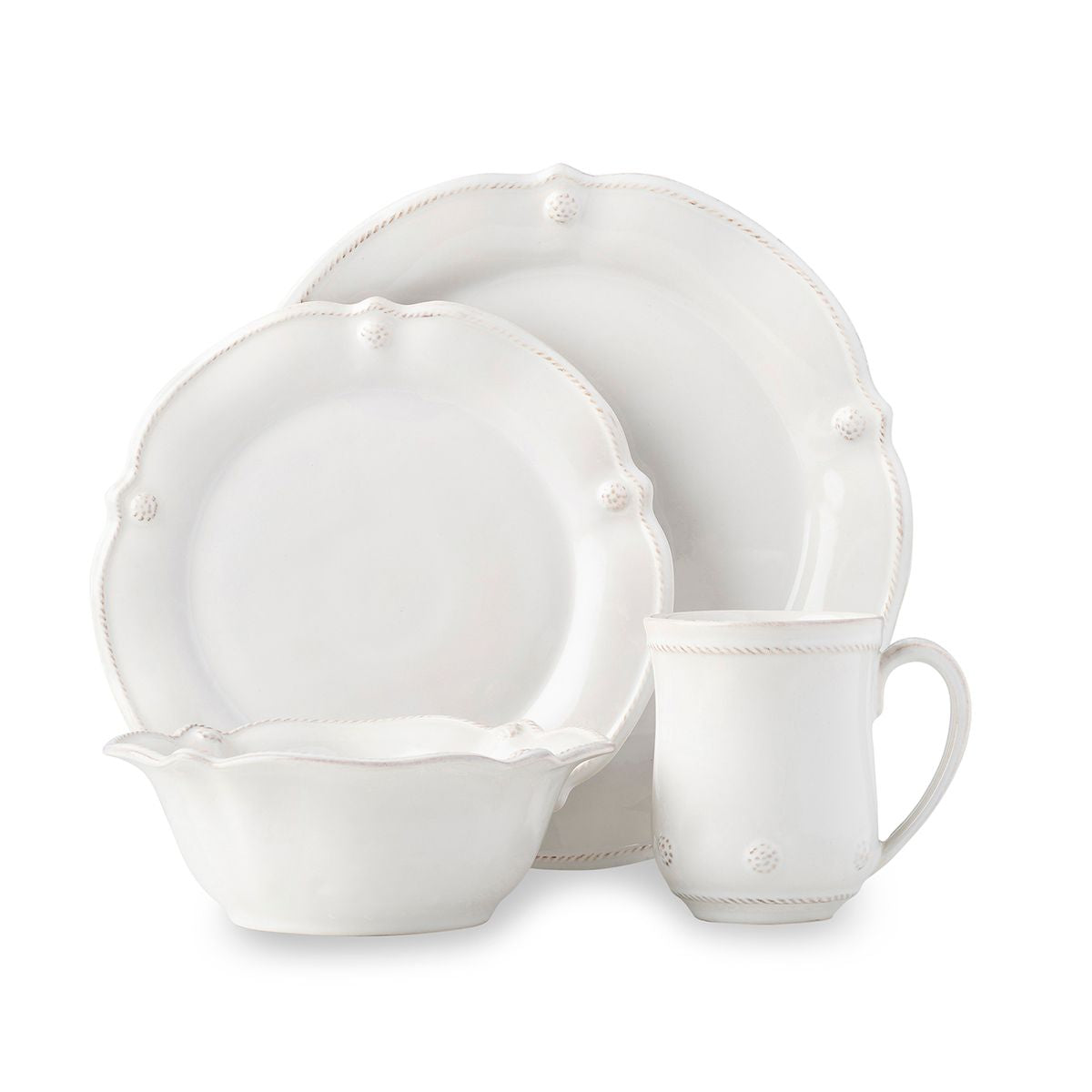 Berry & Thread Whitewash Flared 4pc Place Setting