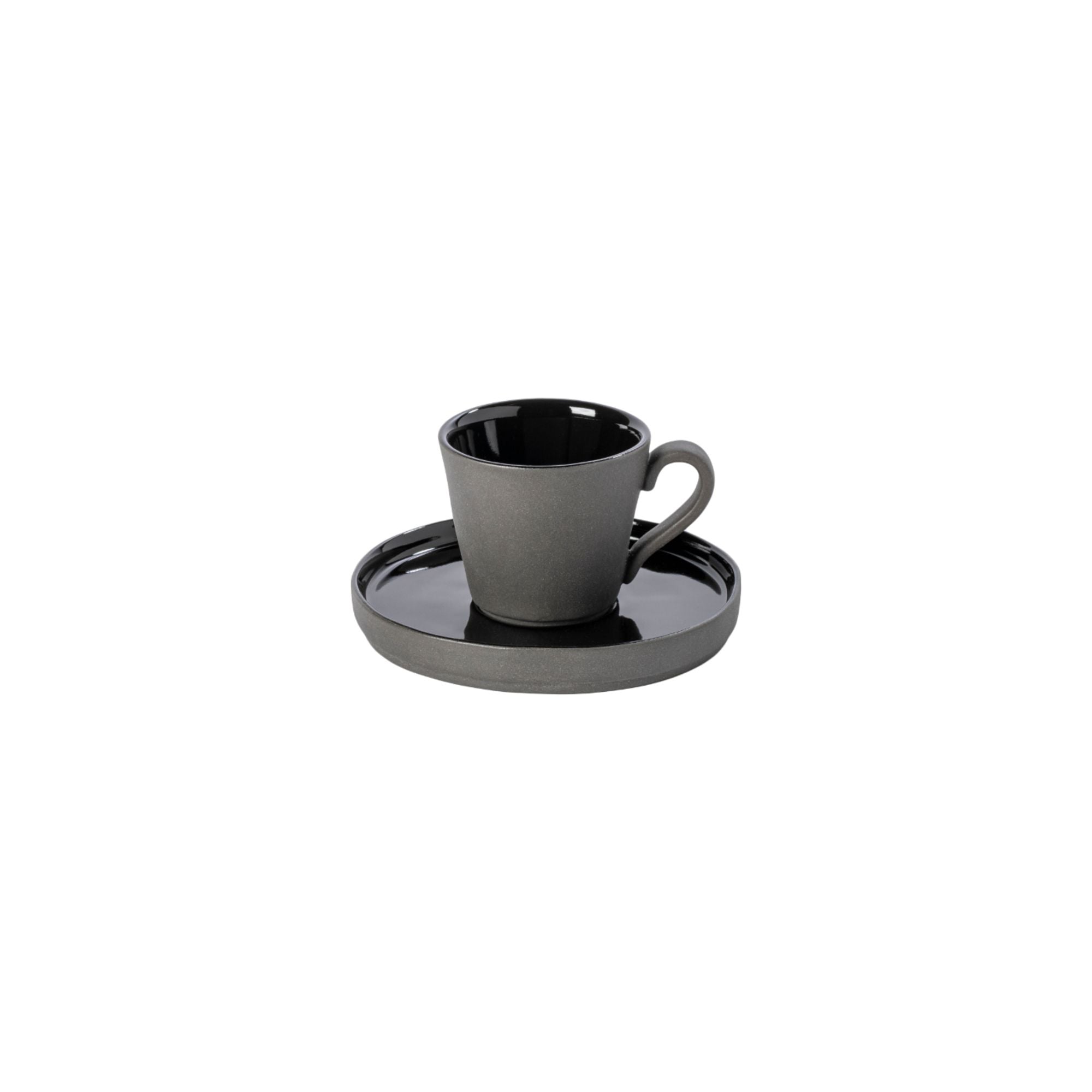 Lagoa Eco Gres Coffee Cup and Saucer 3 oz. Black