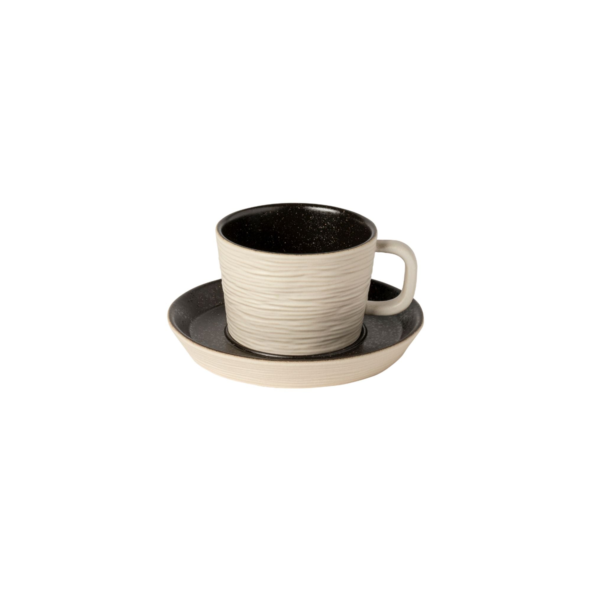 Nótos Tea Cup and Saucer 7 oz. Latitude Black