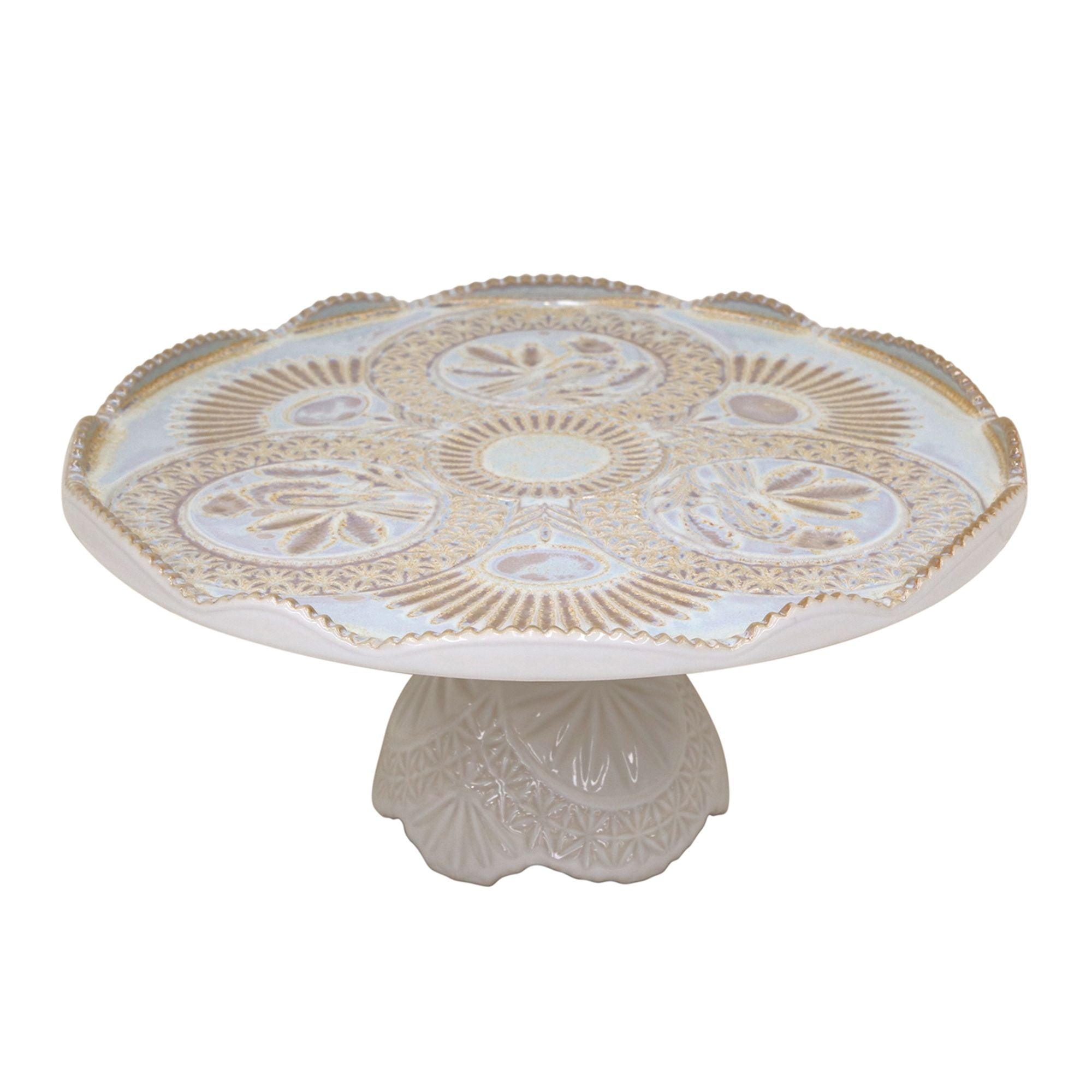Cristal Footed Plate 12" Nacar
