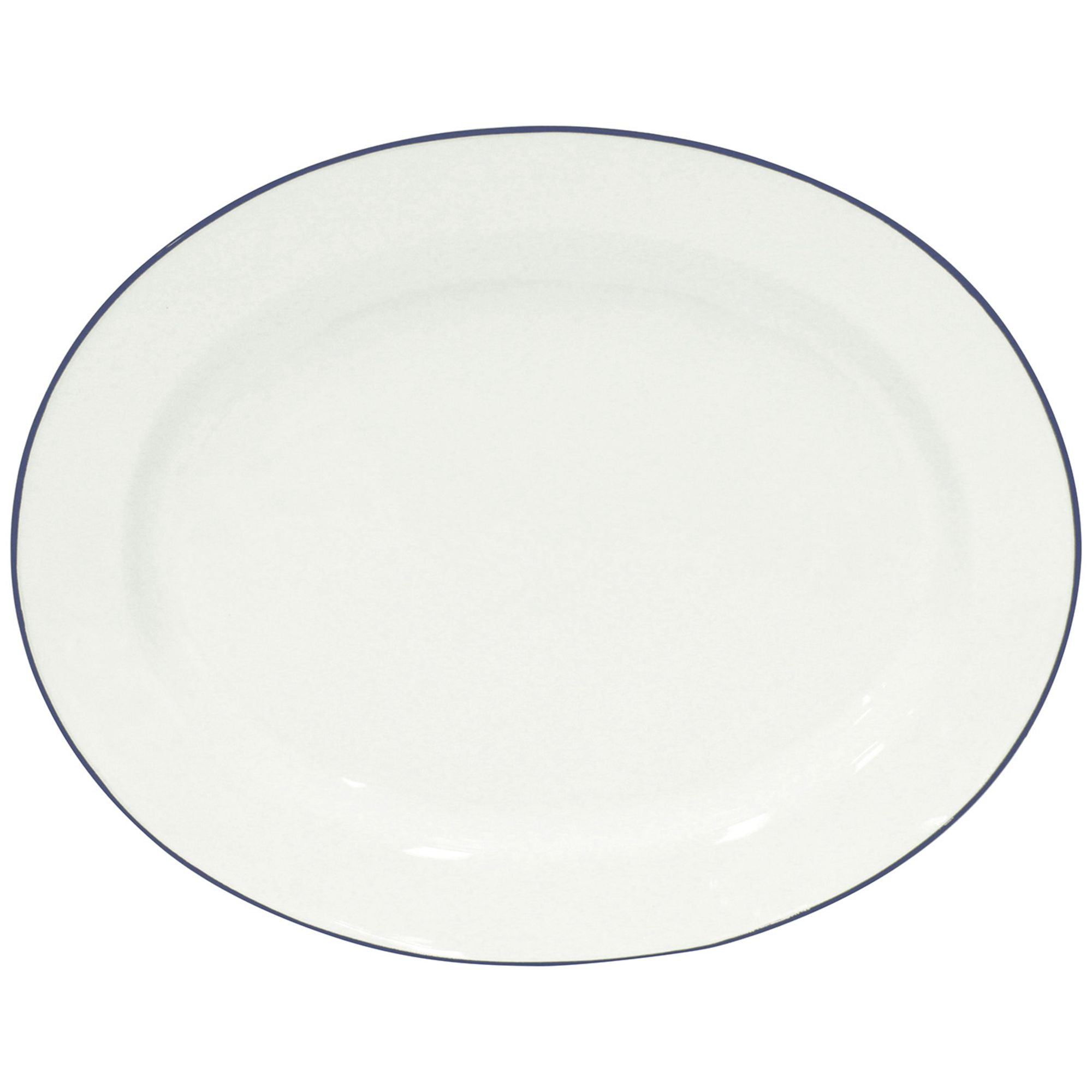 Beja Oval Platter 16" White-Blue