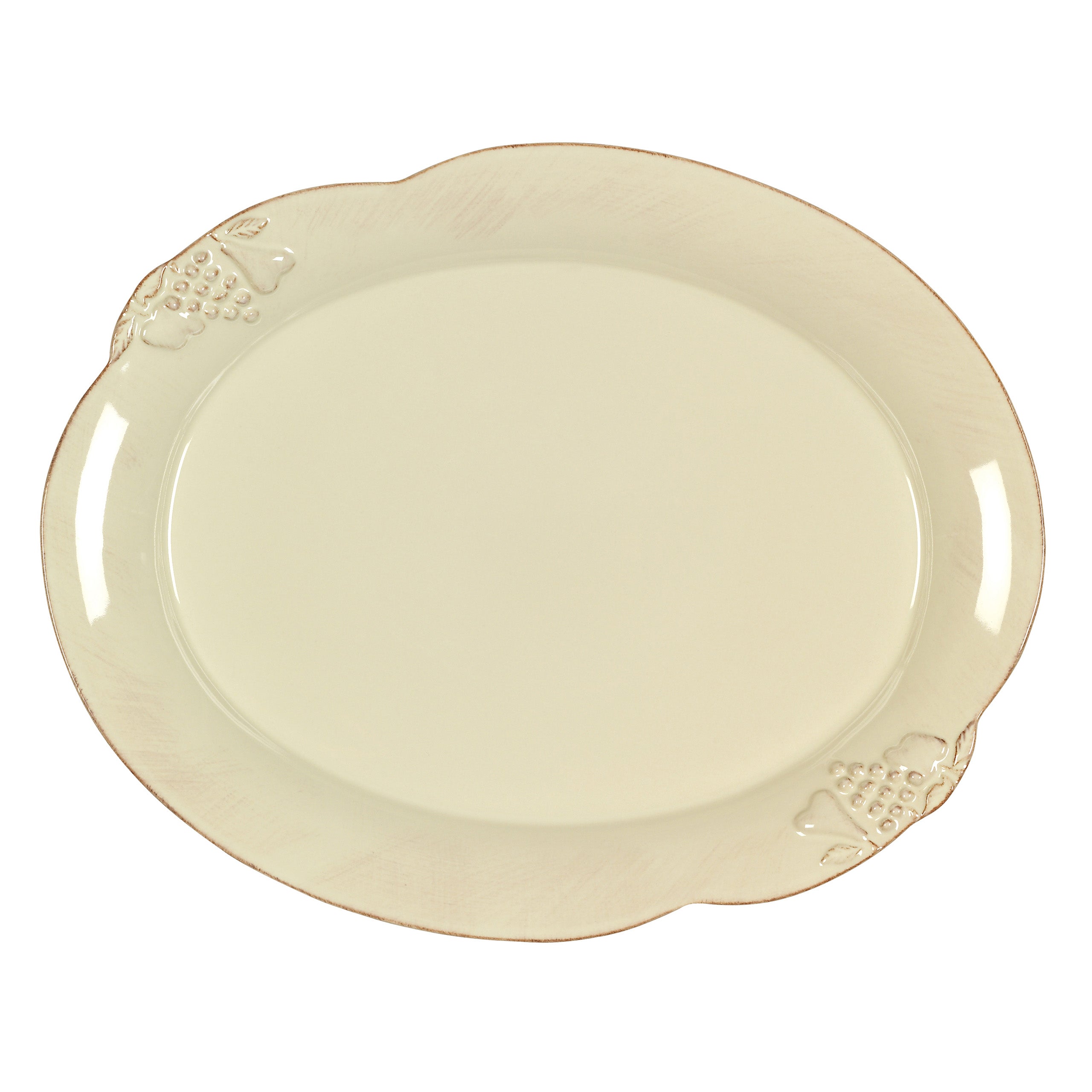 Madeira Harvest Oval Platter 16" Vanilla Crème