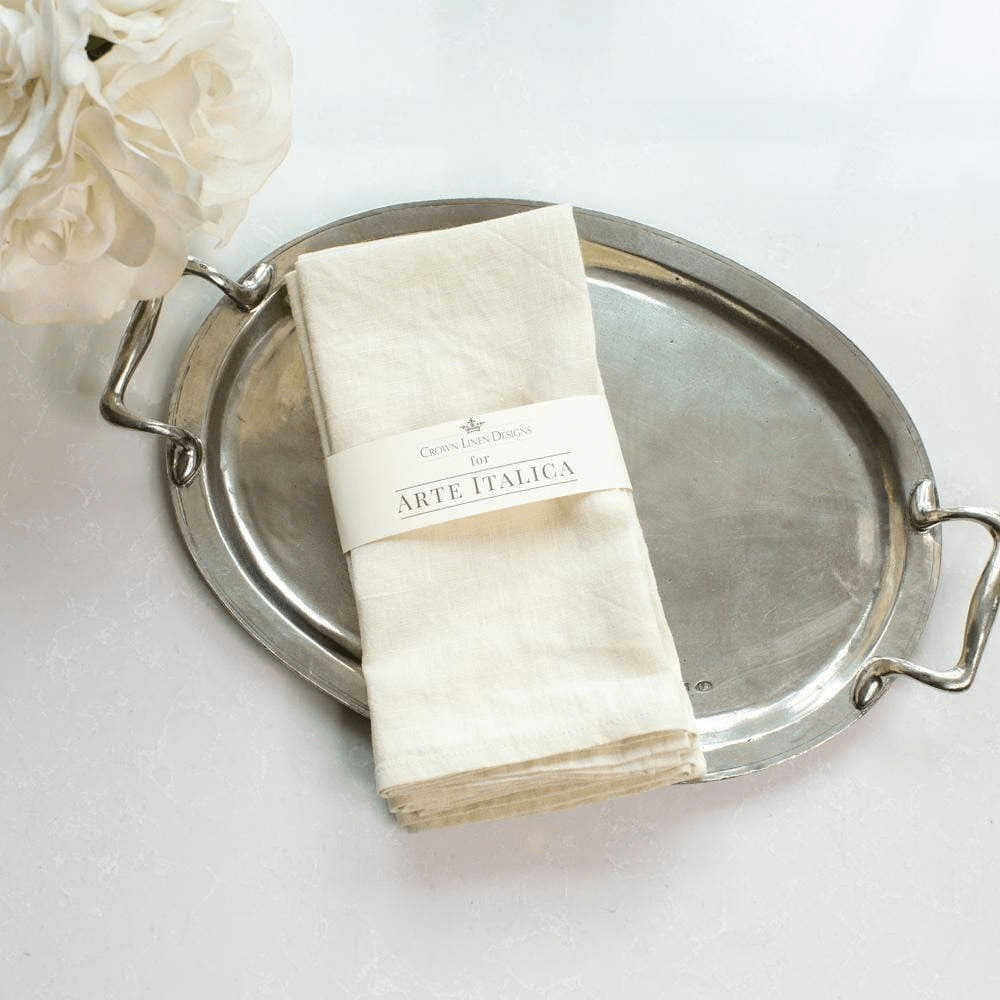 Washed Linen Napkin Set - Cream