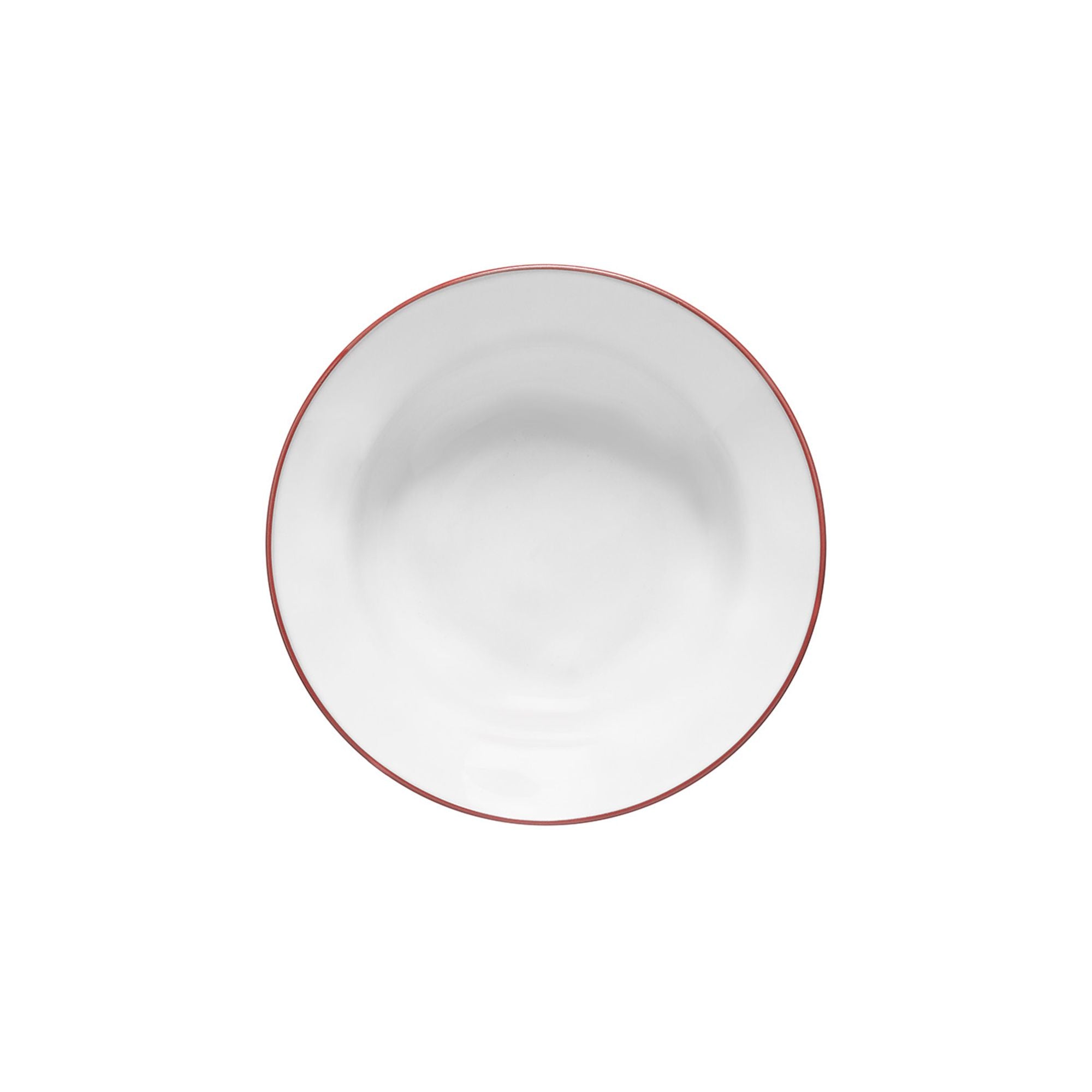 Beja Soup/Pasta Plate 8" White-Red