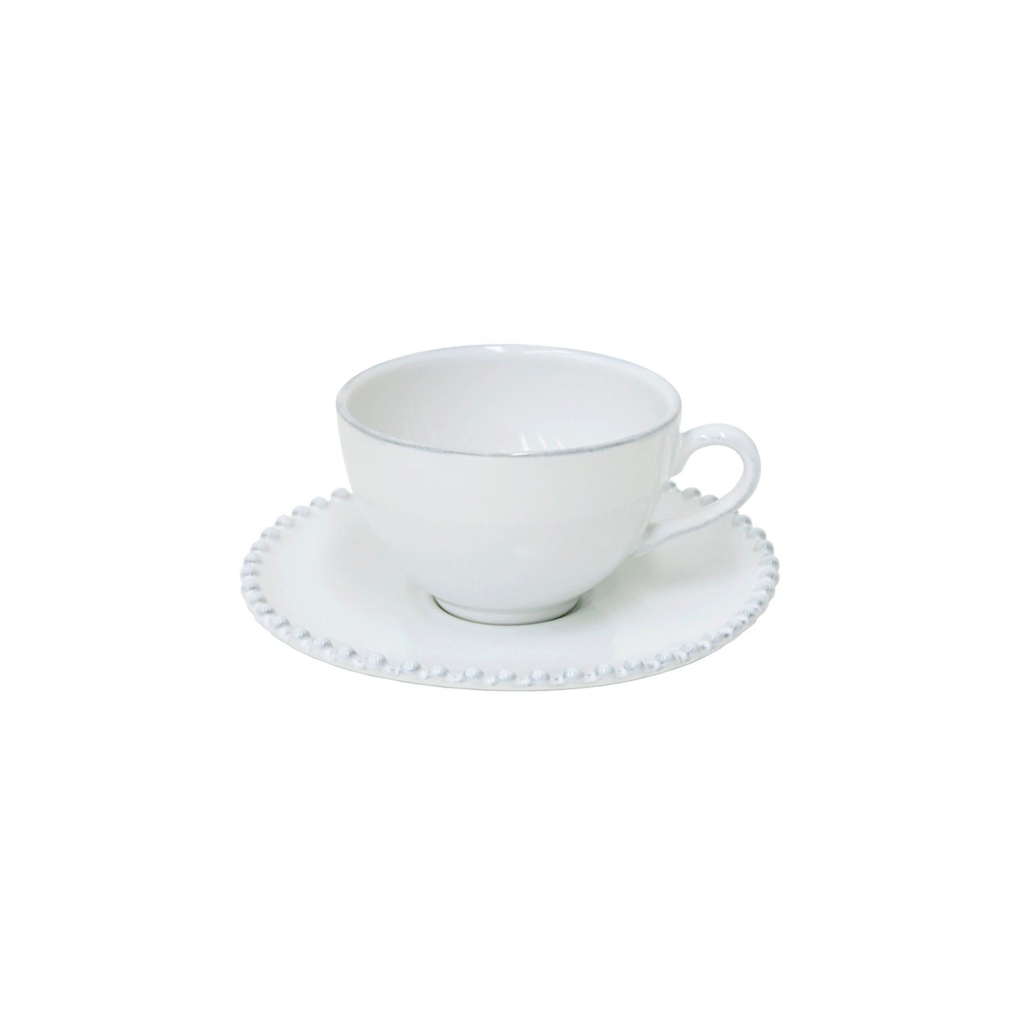 Pearl Tea Cup and Saucer 8 oz. White