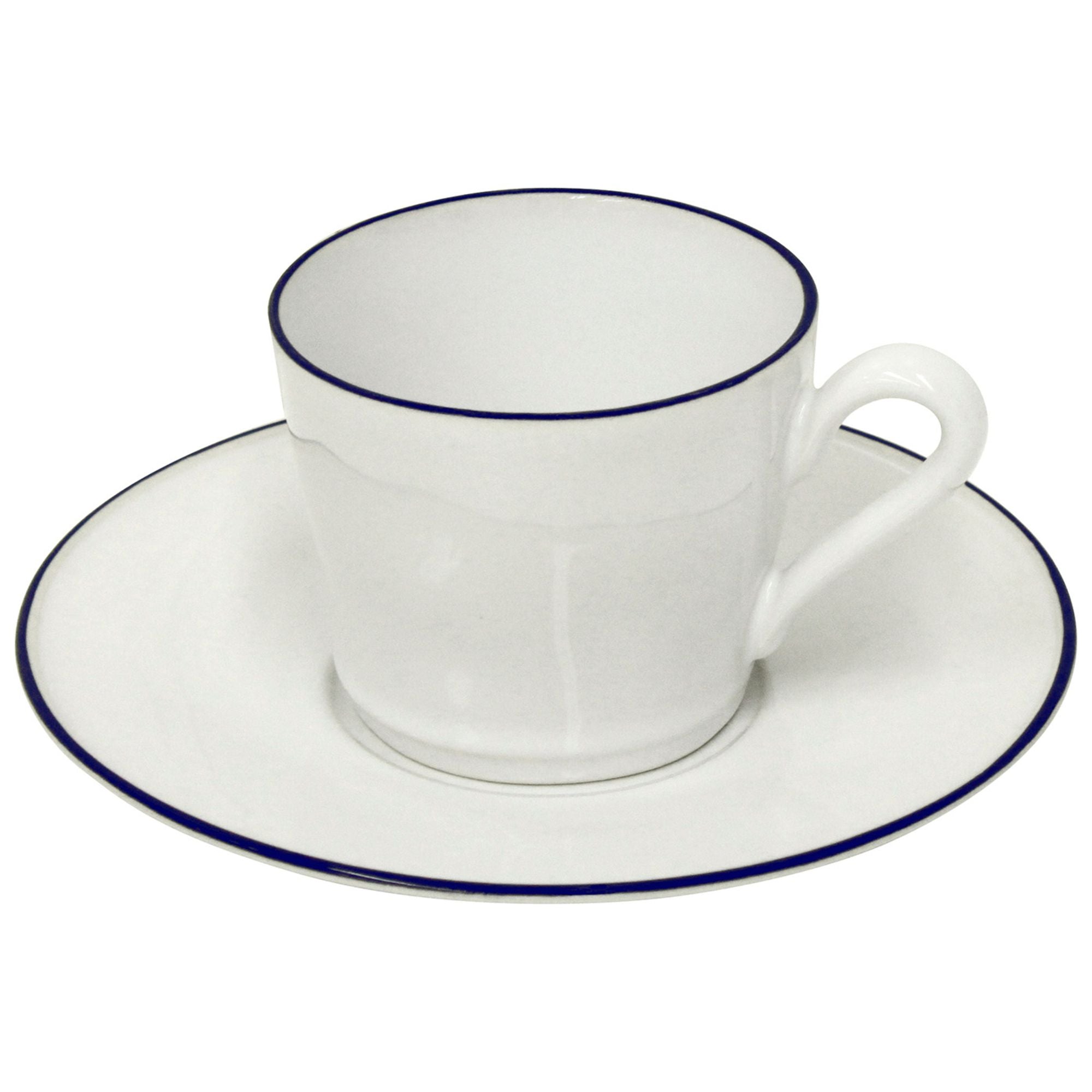 Beja Tea Cup and Saucer 6 oz. White-Blue