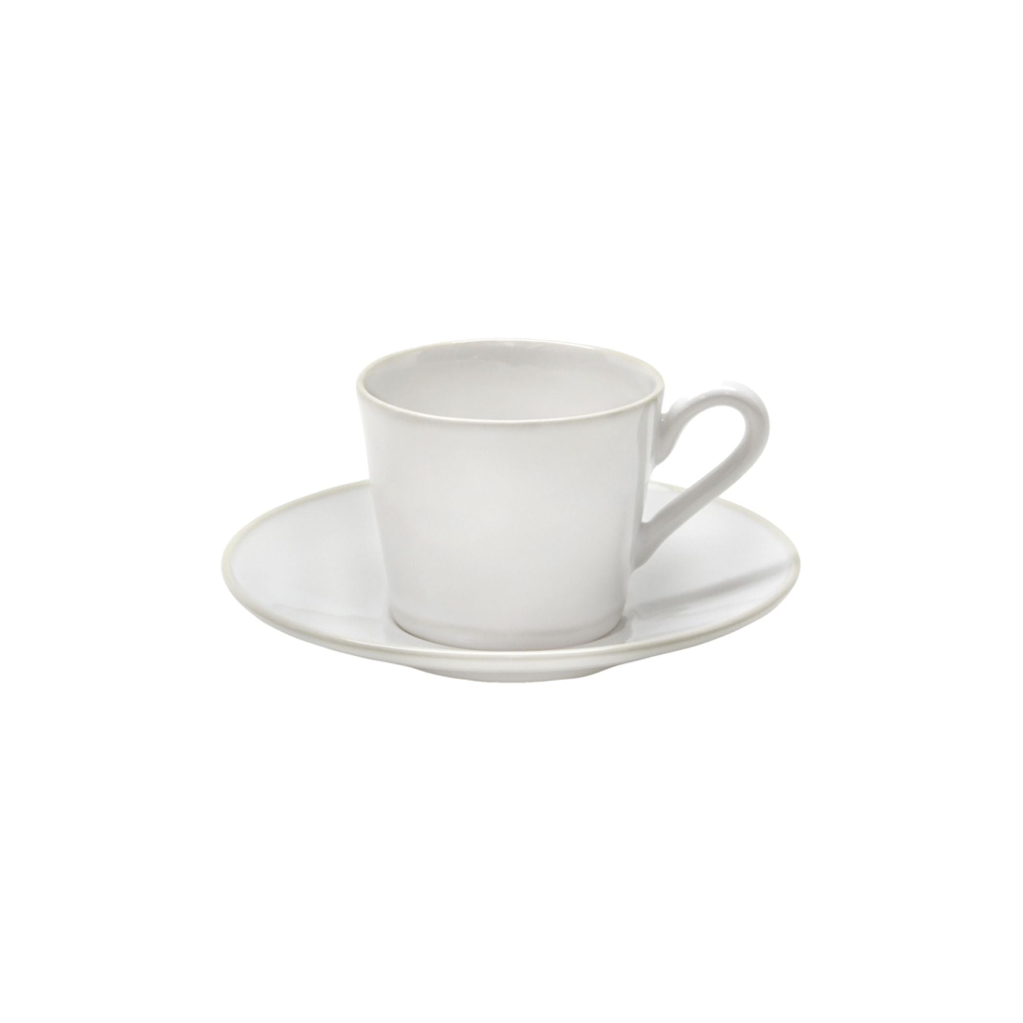 Beja Tea Cup and Saucer 6 oz. White-Cream